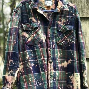 Hand distressed flannel
